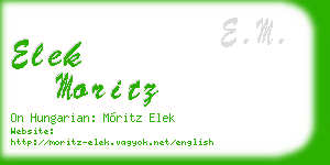 elek moritz business card